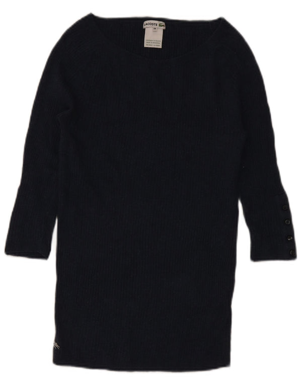 Maglione da donna con scollo a barca con maniche a 3/4 Lacoste taglia 38 medio blu navy