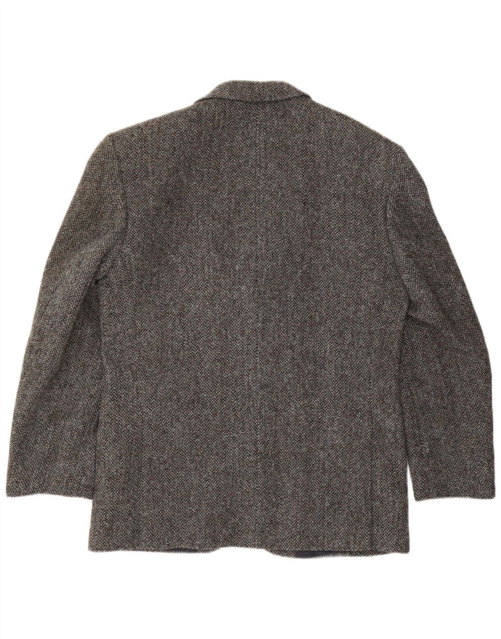 Giacca da uomo Bhs Harris Tweed Blazer UK 38 Lana nuova chiazzata grigio medio