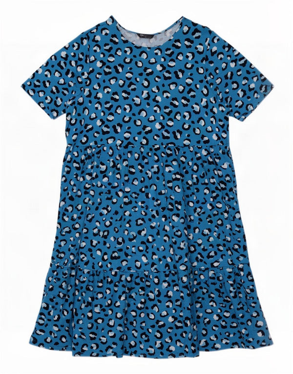 Abito a strati da donna Marks & Spencer UK 24 4XL Viscosa blu con stampa animalier