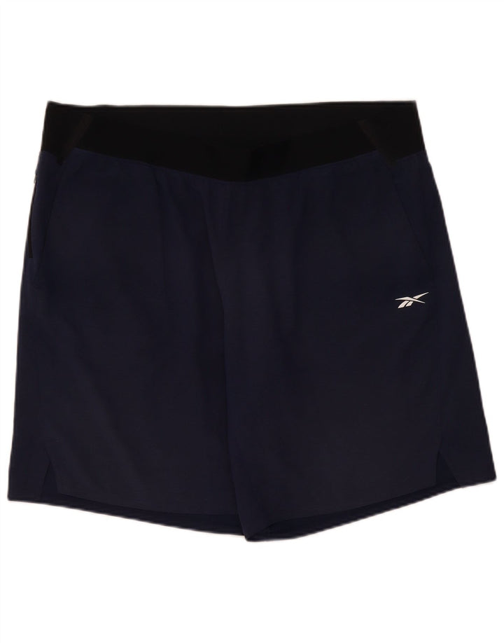 Pantaloncini sportivi Reebok da uomo XL blu navy in poliestere color block