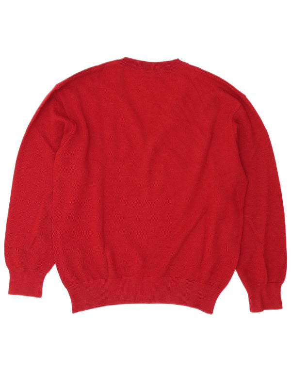 Maglione da uomo con scollo a V Lacoste taglia 5 grande in lana rossa