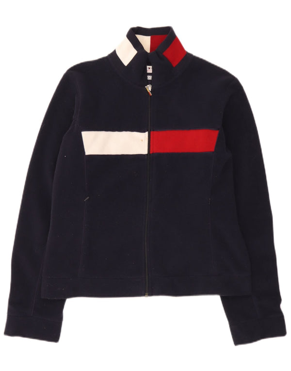 Giacca in pile da donna Tommy Hilfiger UK 16 Large Blu Navy Colourblock