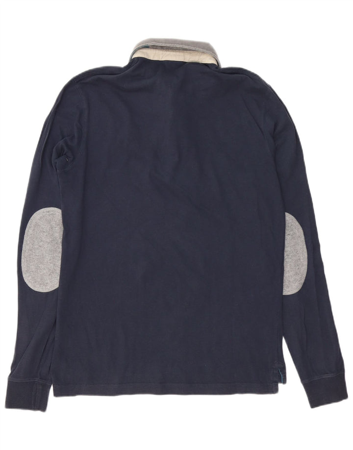 Polo da rugby da uomo con grafica a maniche lunghe Fred Mello, colore blu navy medio