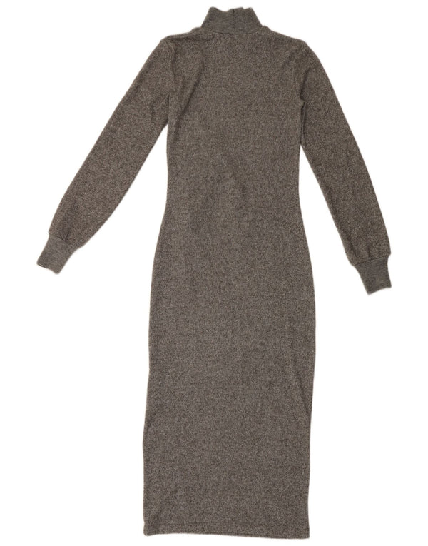 Vestito lungo a maniche lunghe da donna Zara UK 8 piccolo grigio