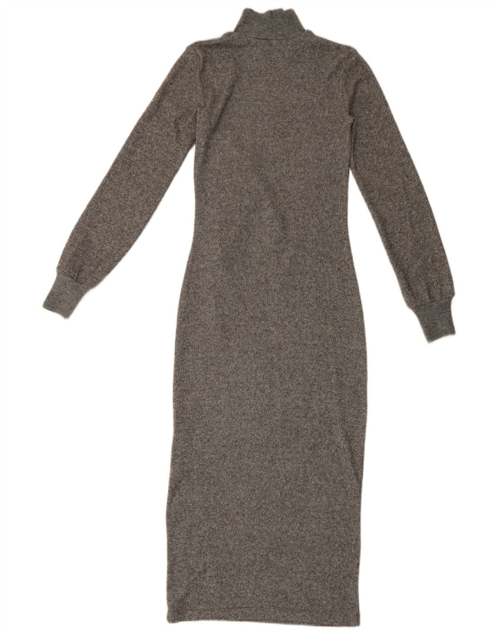 Vestito lungo a maniche lunghe da donna Zara UK 8 piccolo grigio