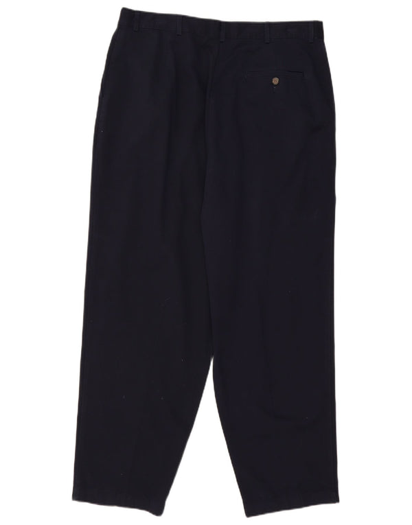 Pantaloni chino a vita alta da donna L.L.Bean US 18 2XL W36 L29 Blu navy