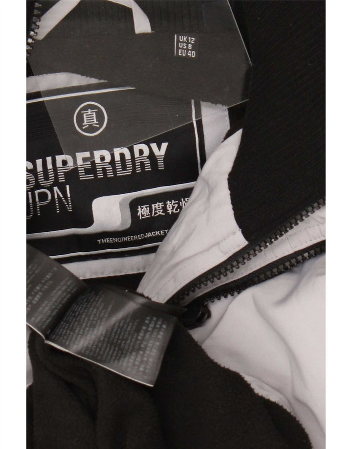 Giacca antipioggia da donna con cappuccio Superdry UK 12 Poliestere grigio medio