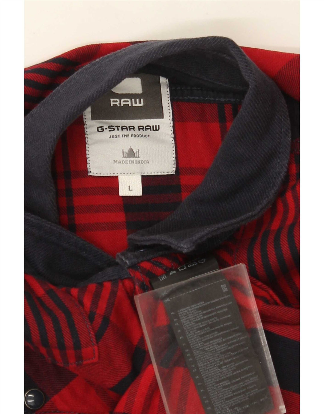Camicia in flanella da uomo G-Star, cotone a quadri rossi grandi