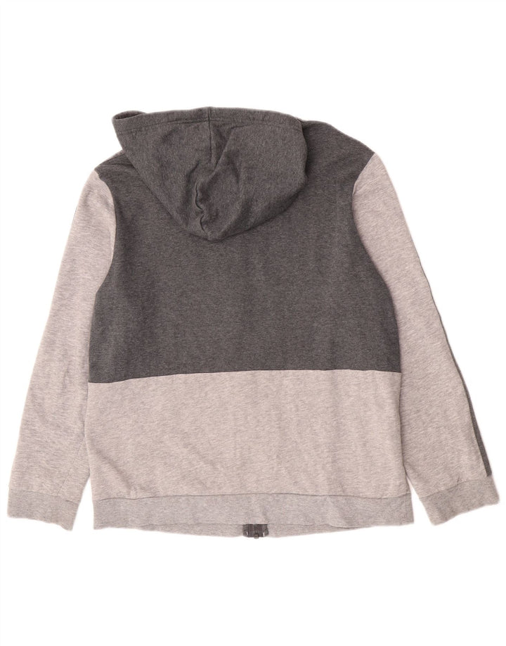 Felpa con cappuccio e zip da donna Adidas UK 14 Colorblock grigio medio