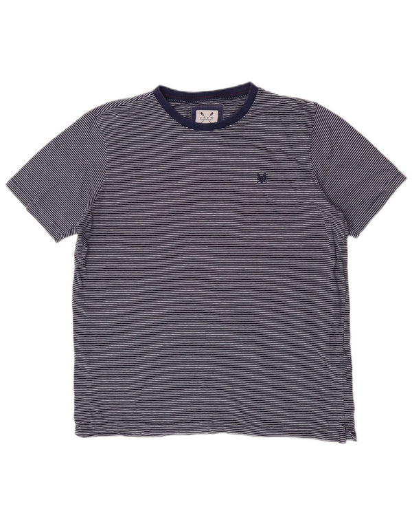 Crew Clothing T-shirt da uomo Top XL in cotone a righe blu
