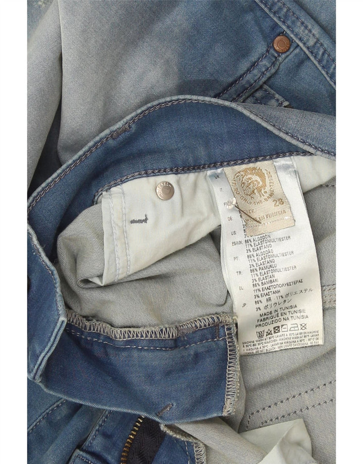 Jeans slim da donna Diesel Grupee effetto consumato W28 L32 cotone blu