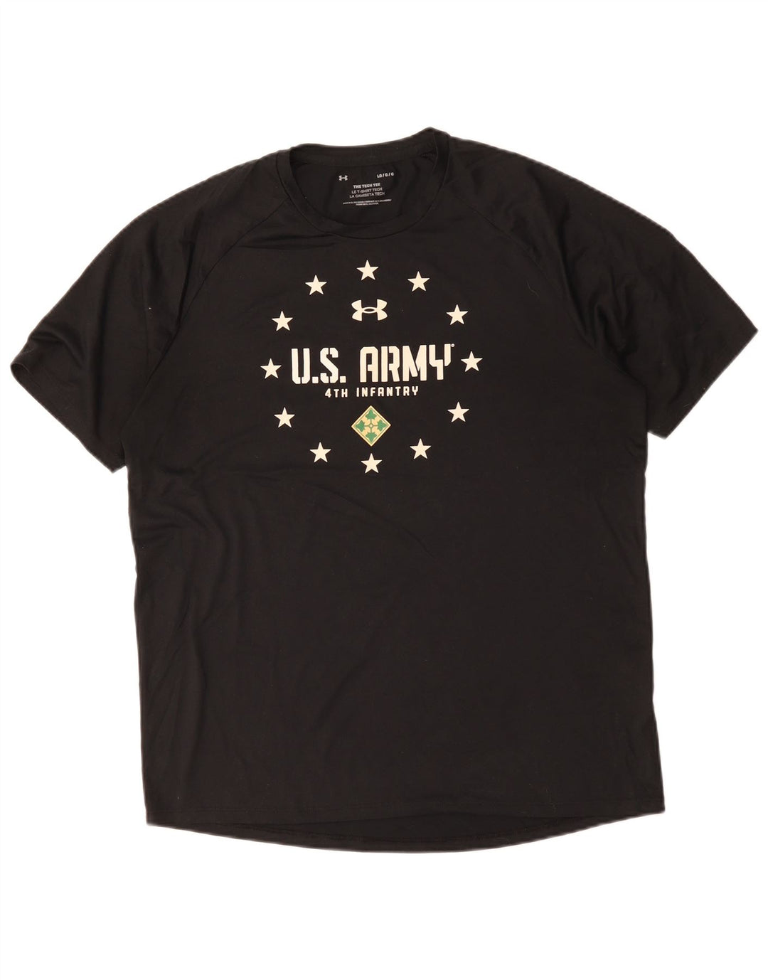 Maglietta grafica Under Armour da uomo dell'esercito americano, taglia grande, nera