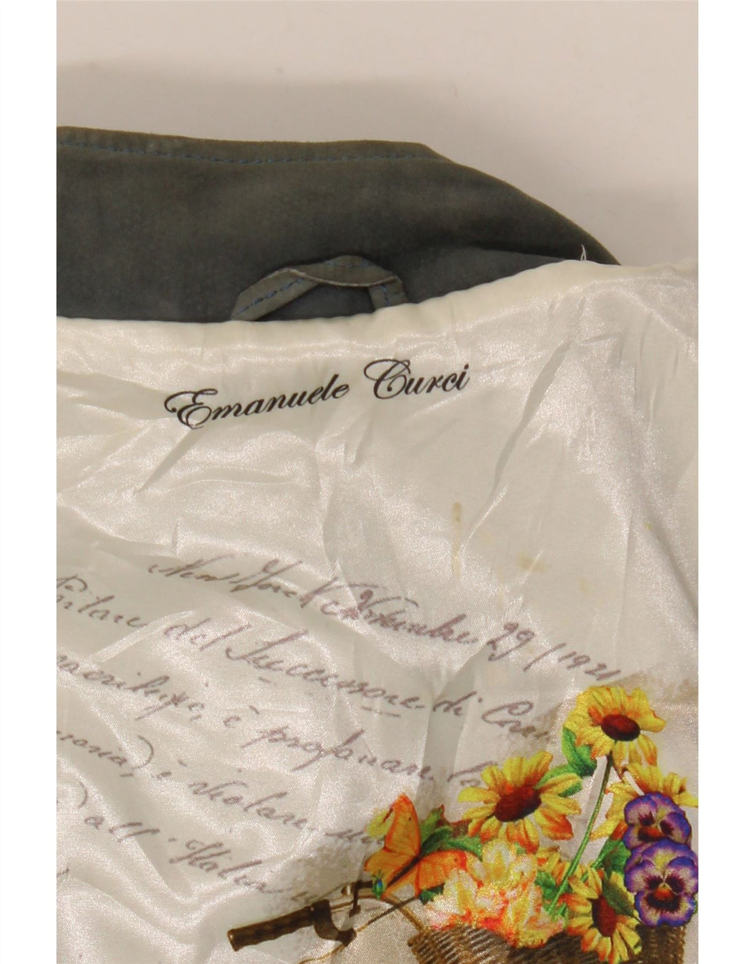 Bomber da donna in pelle scamosciata Emanuele Curci IT 44 Grigio medio Colourblock