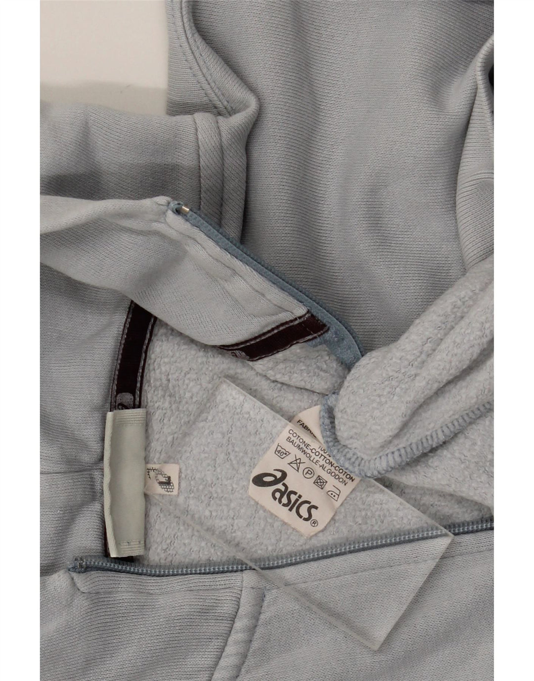 Maglione con cappuccio e zip da donna Asics UK 16 grande cotone grigio