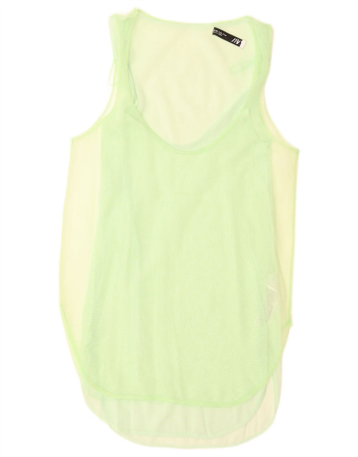 Top tunica senza maniche da donna Zara UK 10 Small verde in poliammide