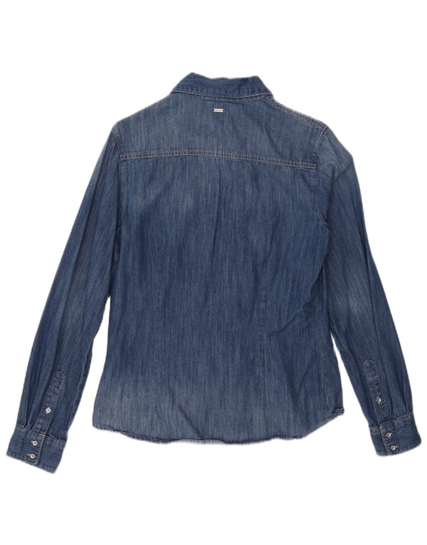 Camicia in denim da donna Guess UK 10 piccola in cotone blu