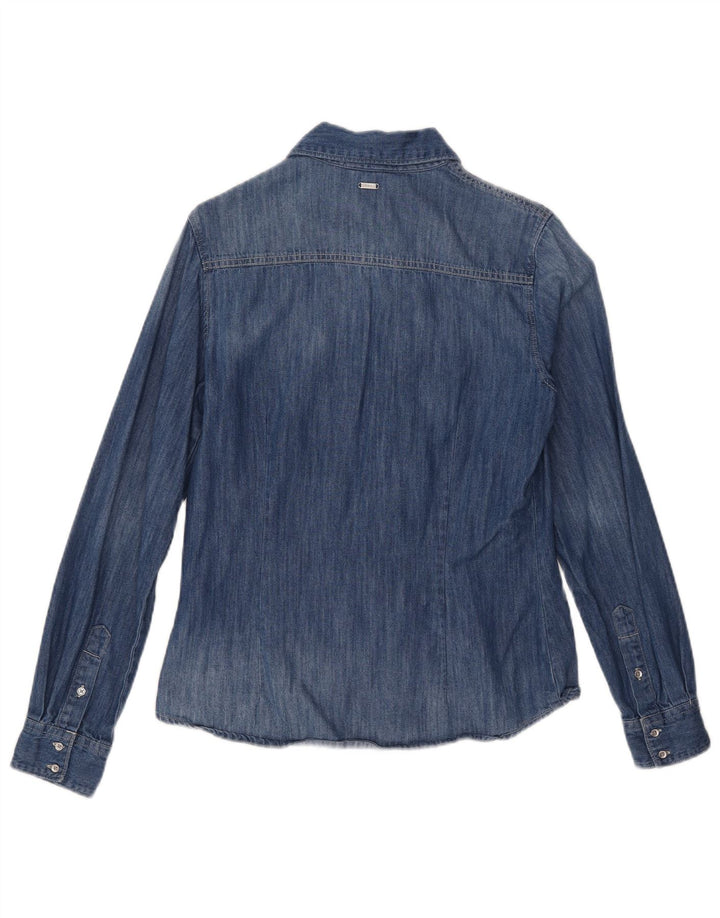 Camicia in denim da donna Guess UK 10 piccola in cotone blu