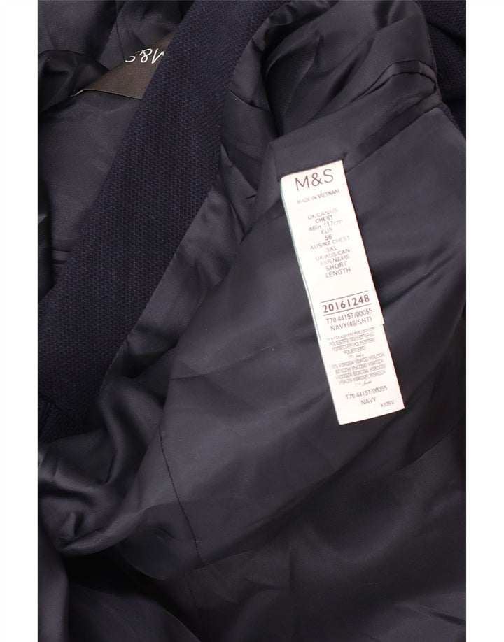 Giacca blazer a 2 bottoni Marks & Spencer da uomo UK 46 XL poliestere blu navy