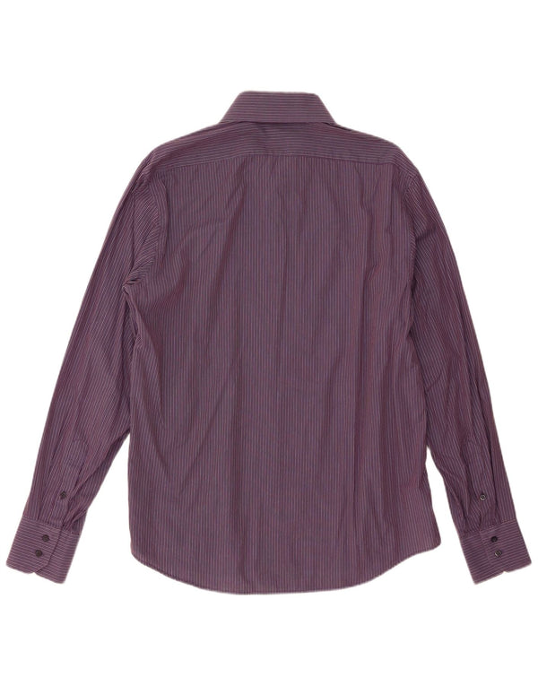 Camicia Benetton Uomo Gessato Viola Medio