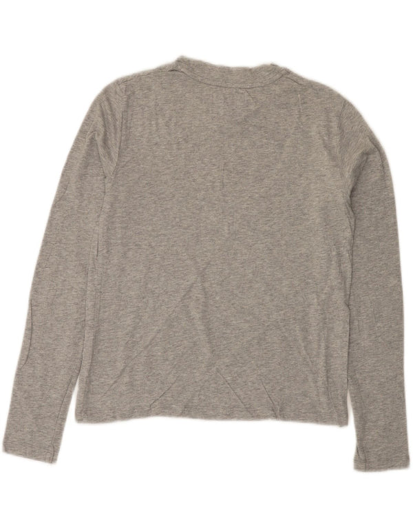 CALVIN KLEIN JEANS Top grafico da donna manica lunga UK 6 XS Grigio chiazzato