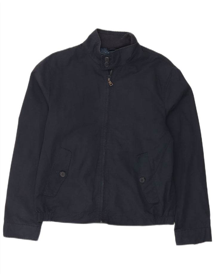 MARKS & SPENCER Giubbotto bomber da uomo UK 36 Piccolo cotone blu navy