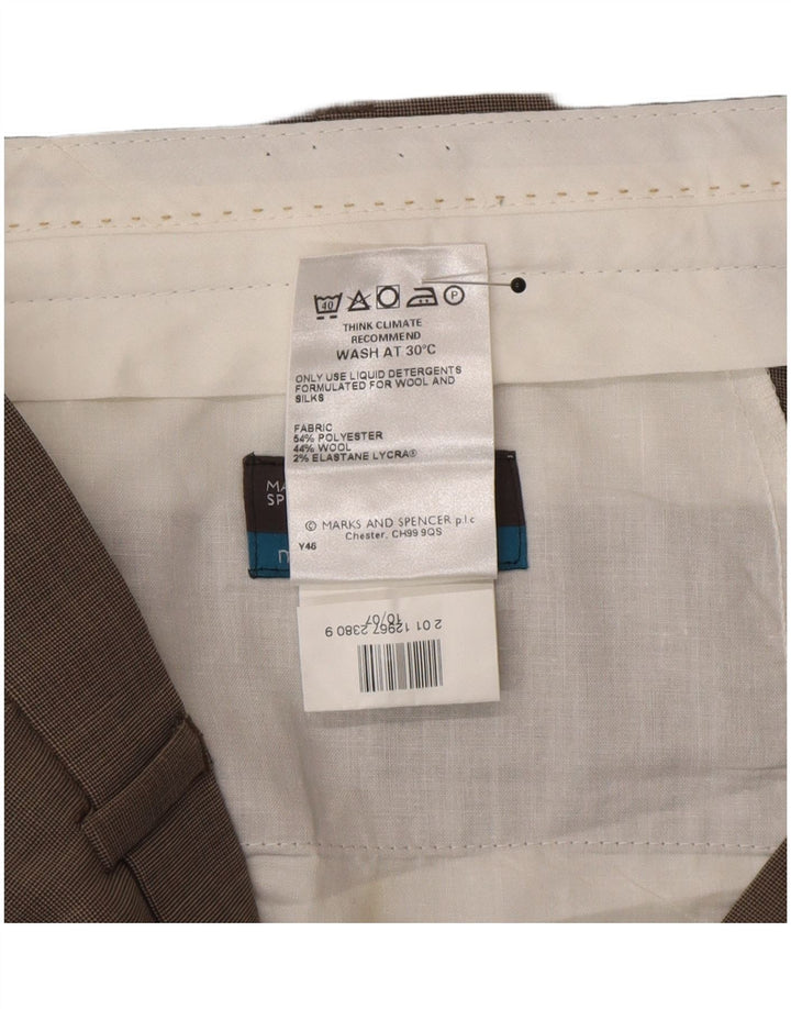 Pantaloni da abito sartoriali da uomo Marks & Spencer W38 L29 Poliacrilico grigio