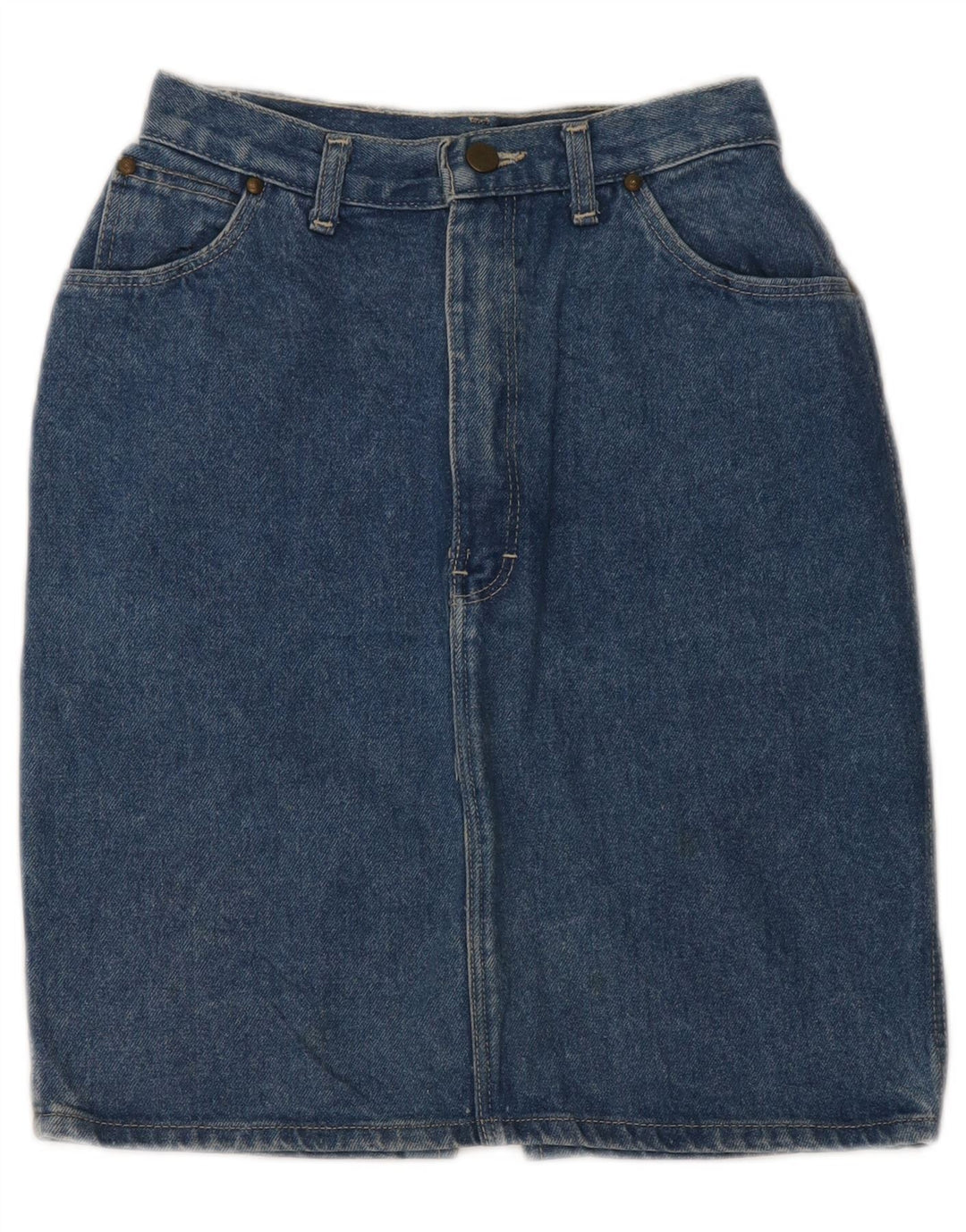 GITANO Gonna di jeans a vita alta da donna W26 piccola in cotone blu