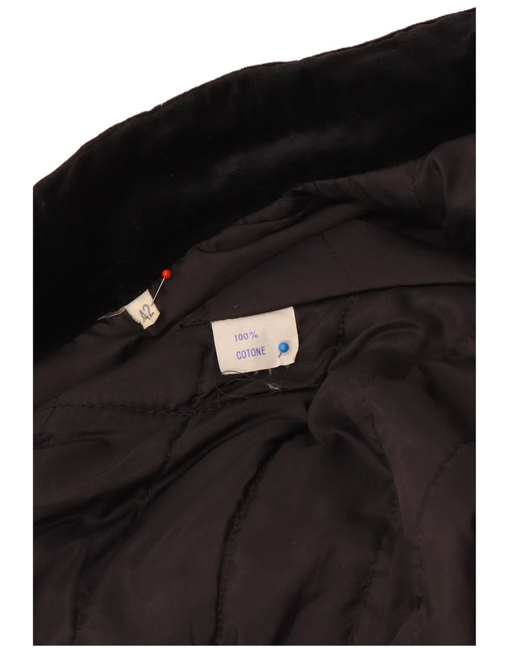 Bomber vintage da donna in velluto IT 42 cotone nero medio