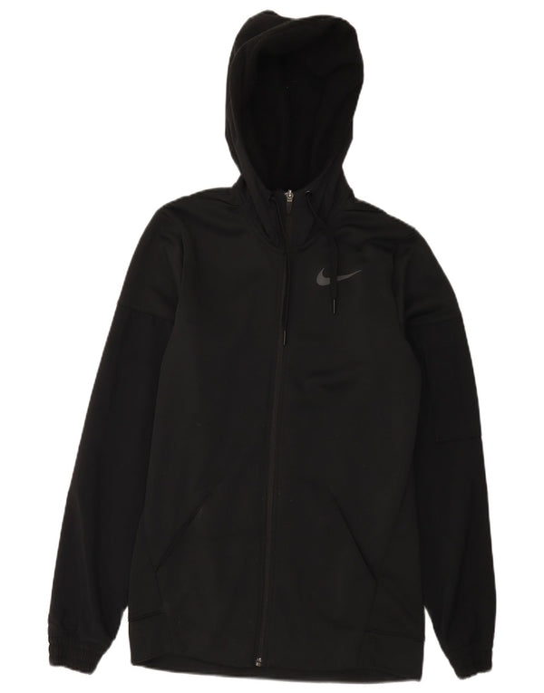 Felpa con cappuccio e zip Nike Dri Fit da uomo, piccola, in poliestere nero