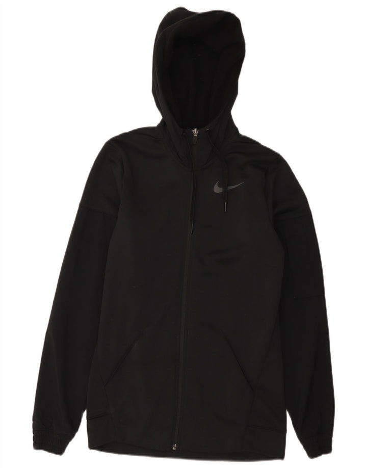 Felpa con cappuccio e zip Nike Dri Fit da uomo, piccola, in poliestere nero
