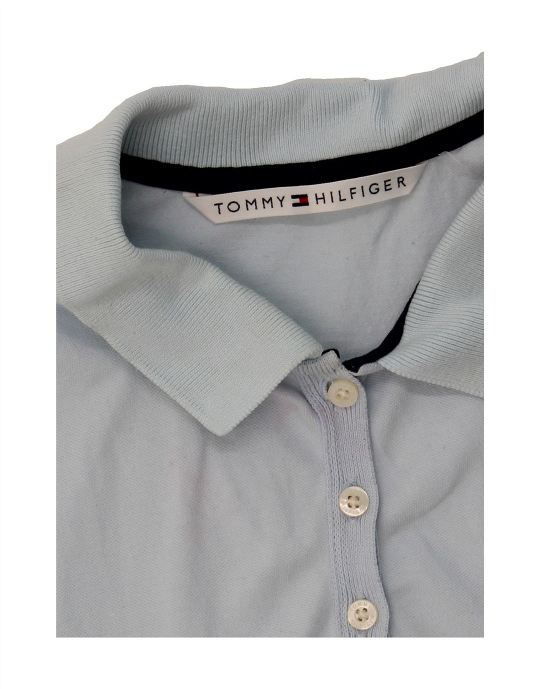 TOMMY HILFIGER Womens Polo Shirt UK 12 Medium Blue Vintage Tommy Hilfiger and Second-Hand Tommy Hilfiger from Messina Hembry 