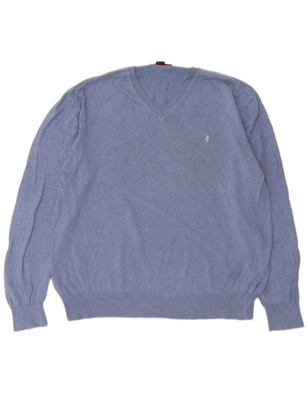 Maglione maglione con scollo a V da uomo Marlboro Classics 2XL Blu