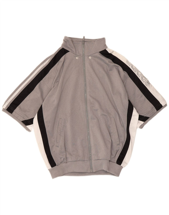 Giacca da tuta grafica da uomo Adidas UK 38/40 Colore grigio medio