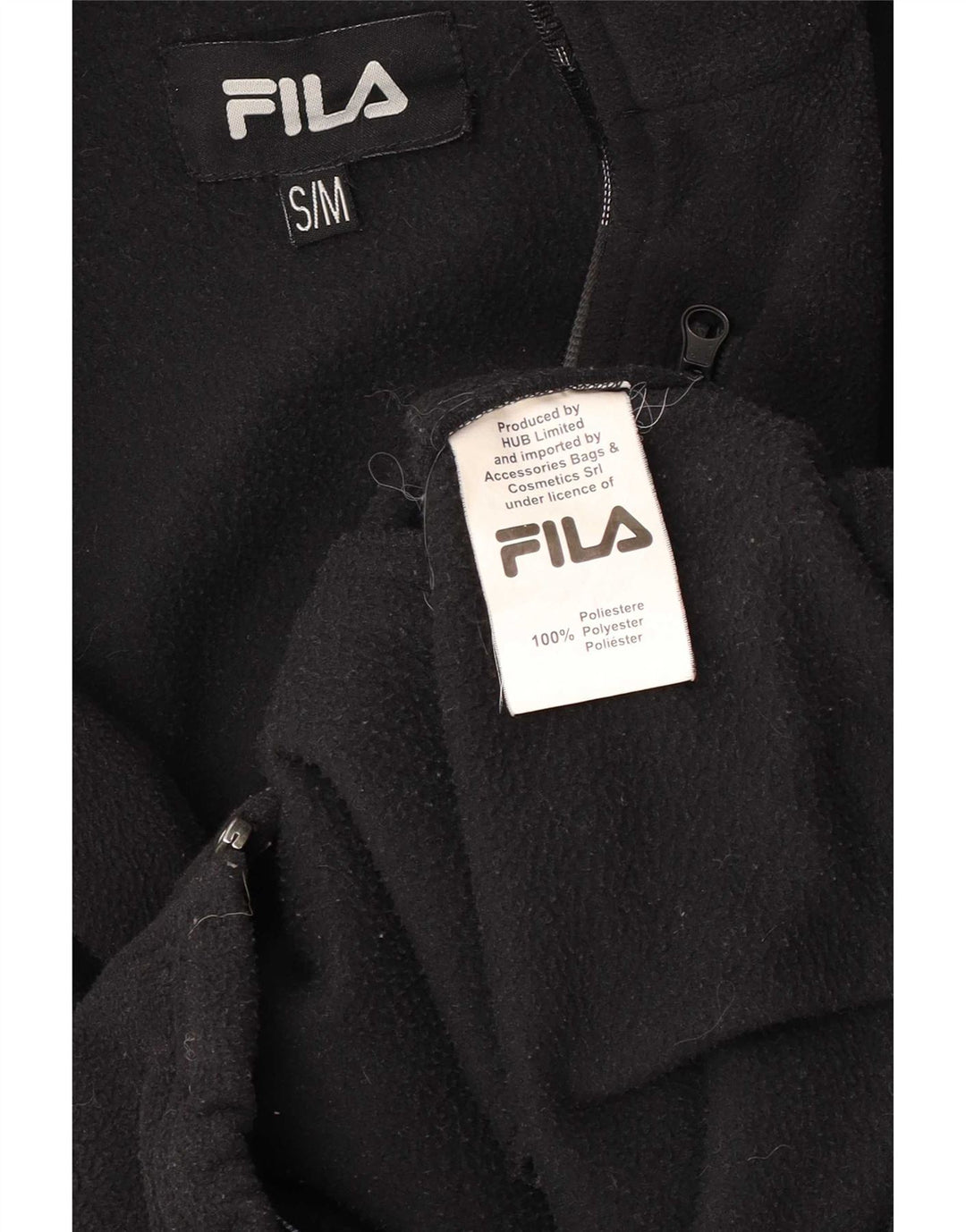 Giacca in pile da uomo Fila Liner UK 36 Small poliestere nero