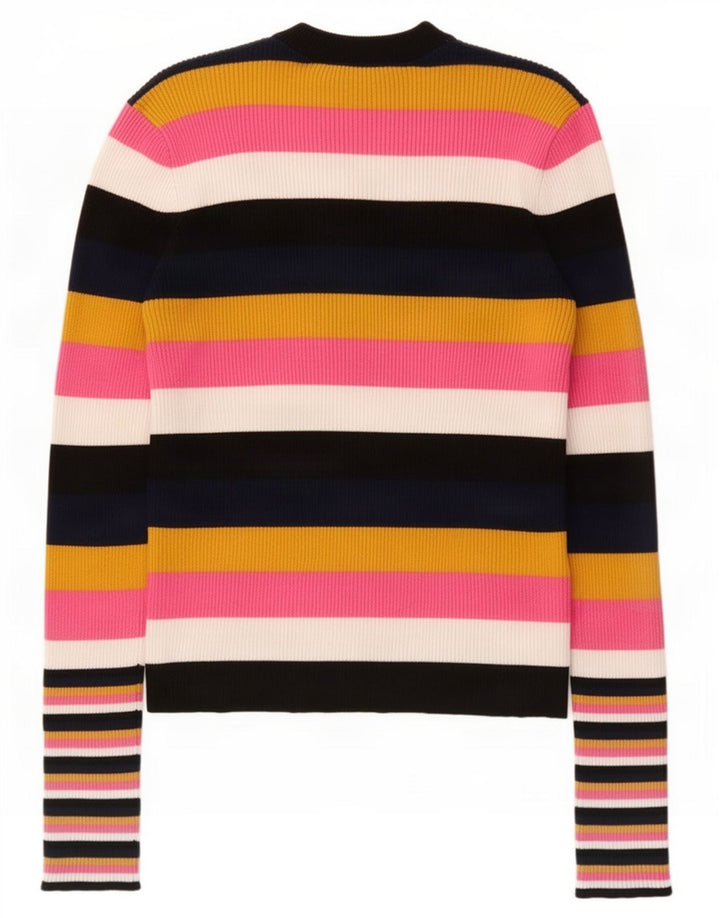 Top corto in camicetta corta da donna Zara UK 12 a righe multicolori medie