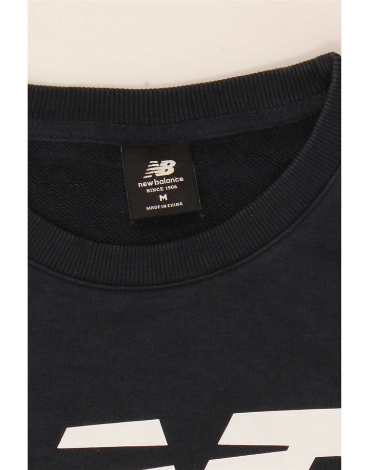 Felpa grafica da uomo New Balance, maglione medio, blu navy
