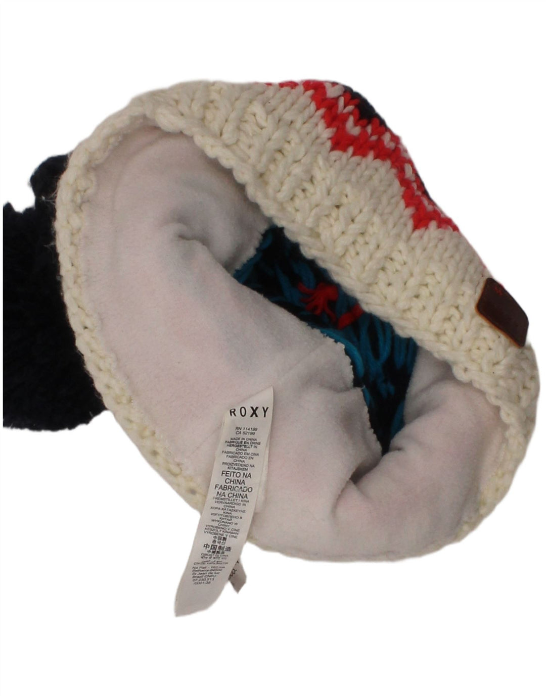 Roxy Cappello Beanie Lavorato a Maglia da Donna Taglia Unica Blu Navy Fair Isle Poliestere Invernale
