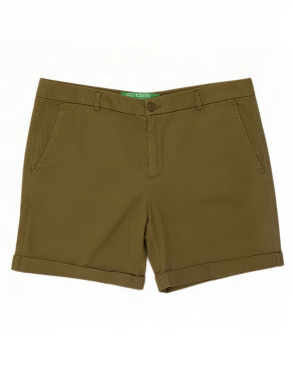 Pantaloncini chino da donna Benetton UK 14 Large W34 cotone kaki