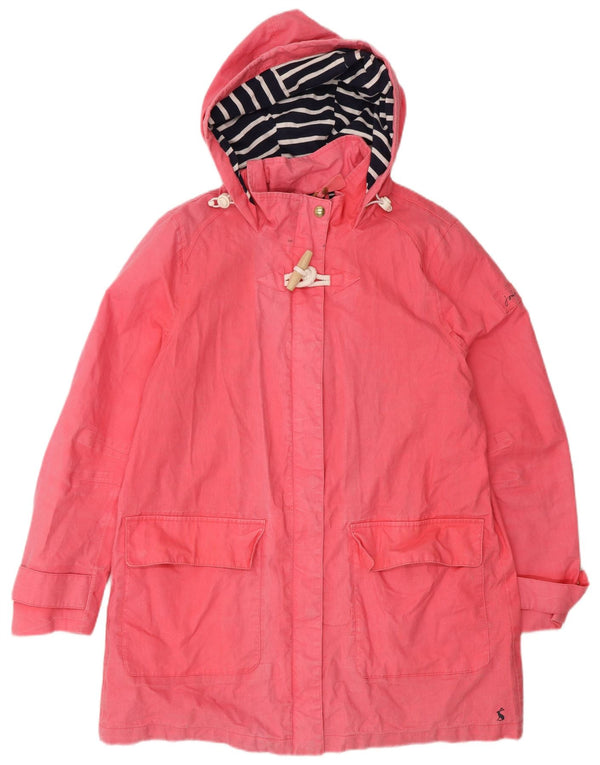 JOULES Impermeabile con cappuccio da donna UK 12 Lino rosa medio