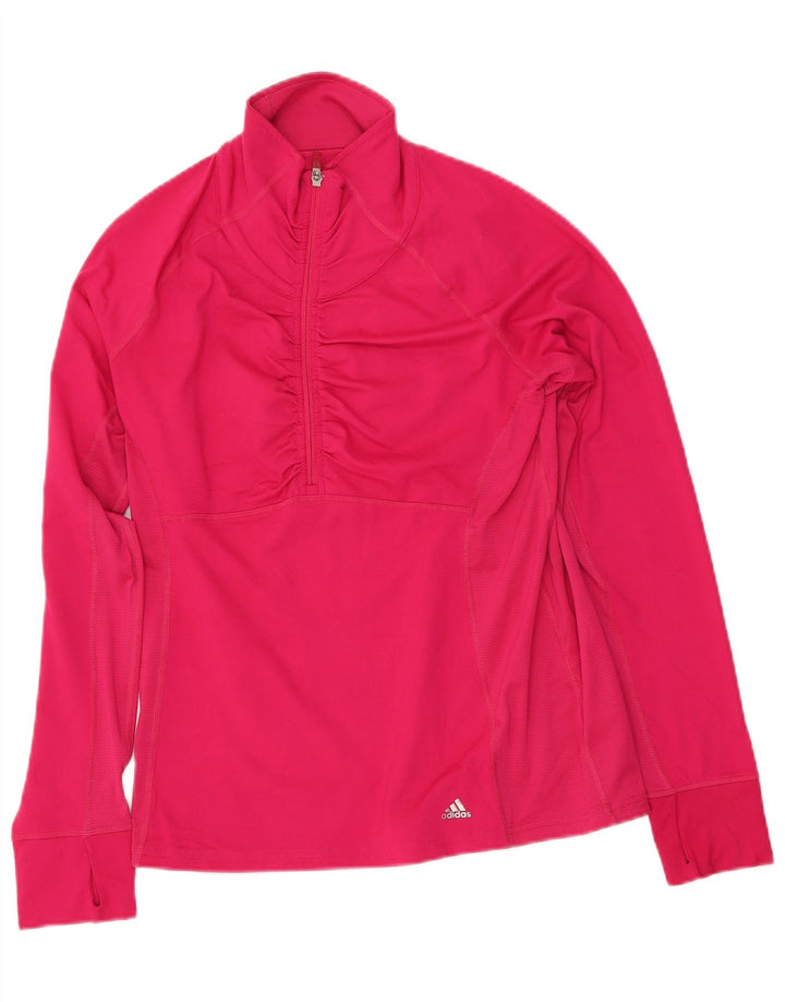 Top della tuta pullover Climalite da donna ADIDAS UK 16/18 Large Rosa