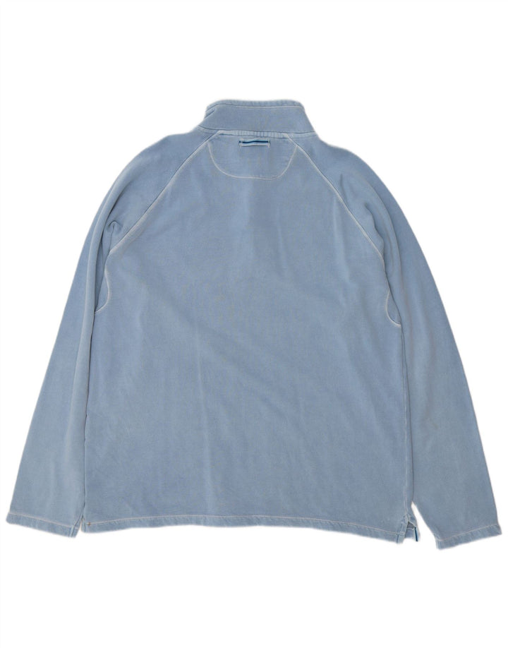 Felpa da uomo con collo abbottonato Fat Face, maglione grande, cotone blu