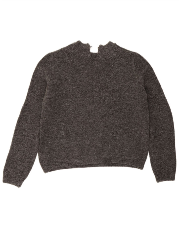 Maglione maglione con scollo a barca da donna Marks & Spencer UK 14 Acrilico grigio medio