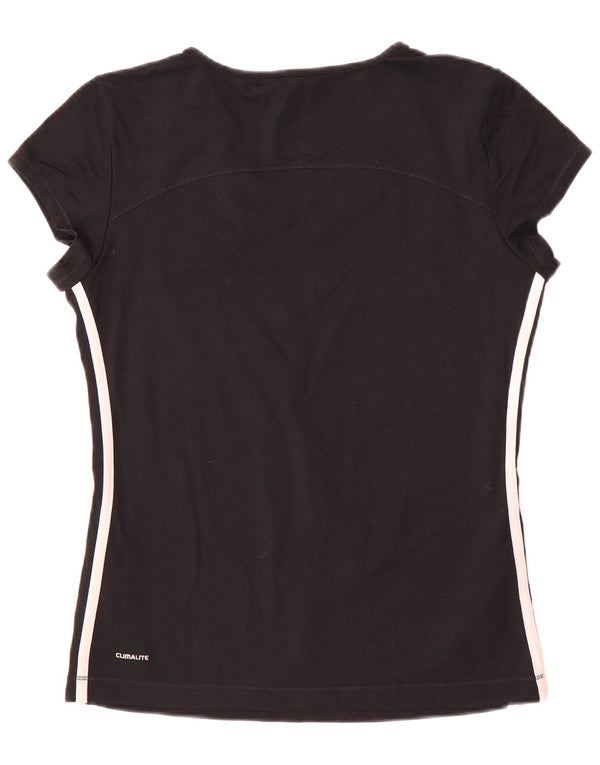 Maglietta Adidas Climalite da donna Top UK 16 Large Nera in poliammide