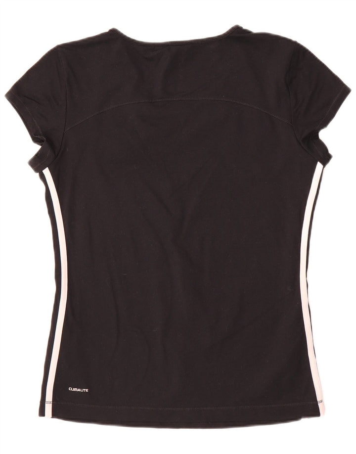 Maglietta Adidas Climalite da donna Top UK 16 Large Nera in poliammide