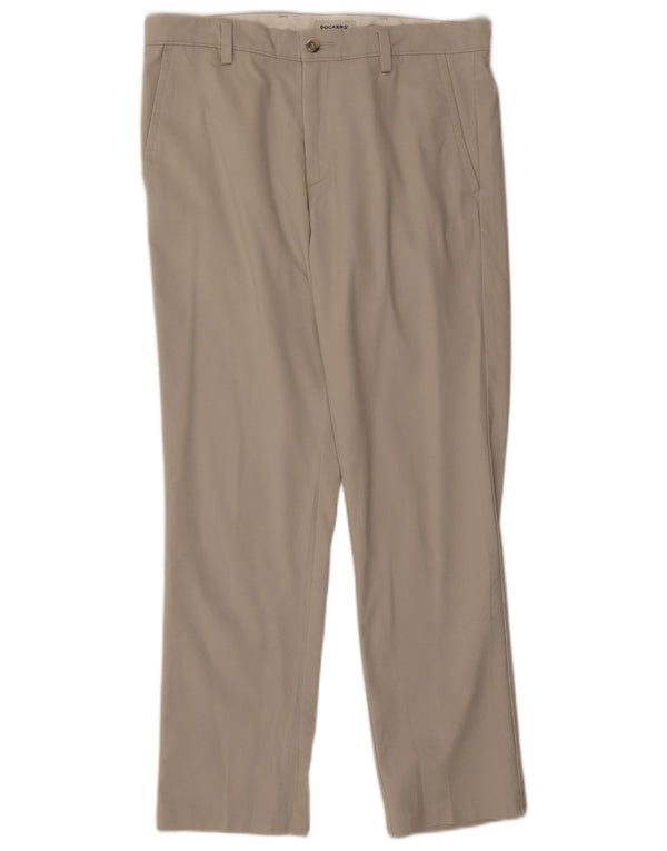 DOCKERS Mens Slim Tapered Chino Trousers W34 L30 Beige Cotton