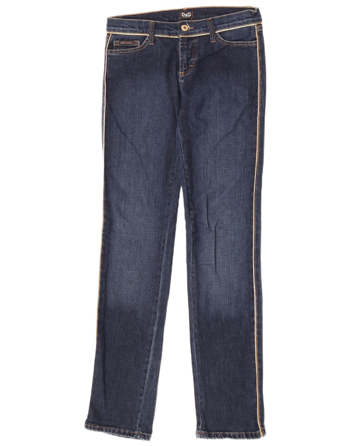 Jeans slim grafici da donna Dolce & Gabbana IT 42 medio W28 L34 blu navy