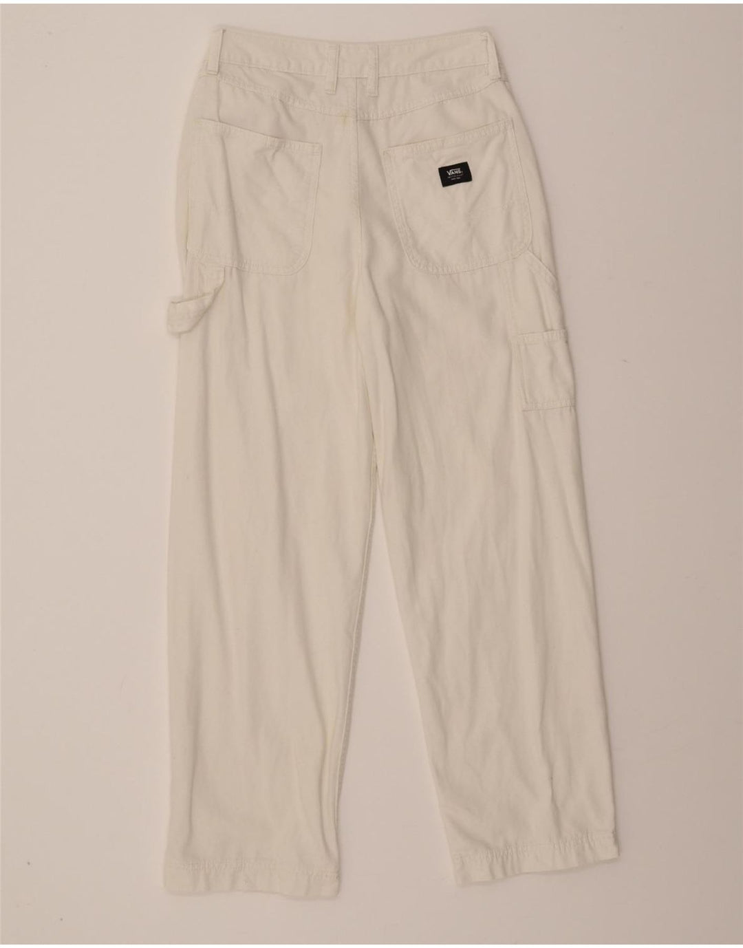 VANS Womens Straight Cargo Trousers W25 L28 White Cotton Vintage Vans and Second-Hand Vans from Messina Hembry 