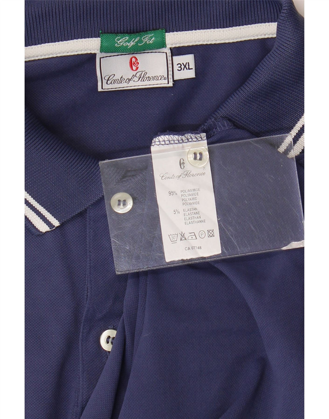 Polo Uomo CONTE OF FLORENCE 3XL Blu Navy Poliammide