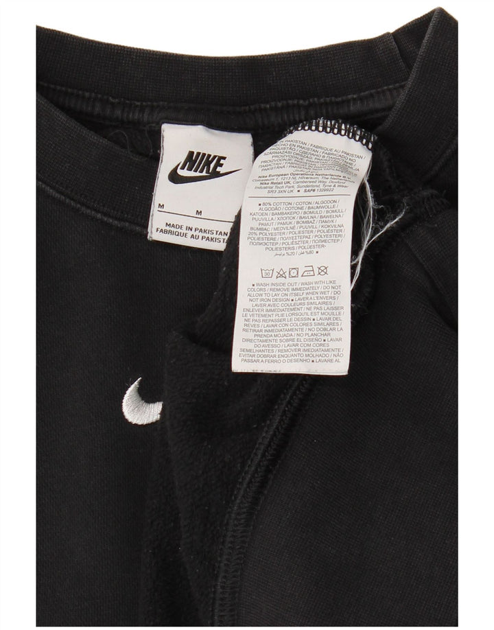NIKE Felpa corta oversize da donna, maglione UK 14, cotone nero medio