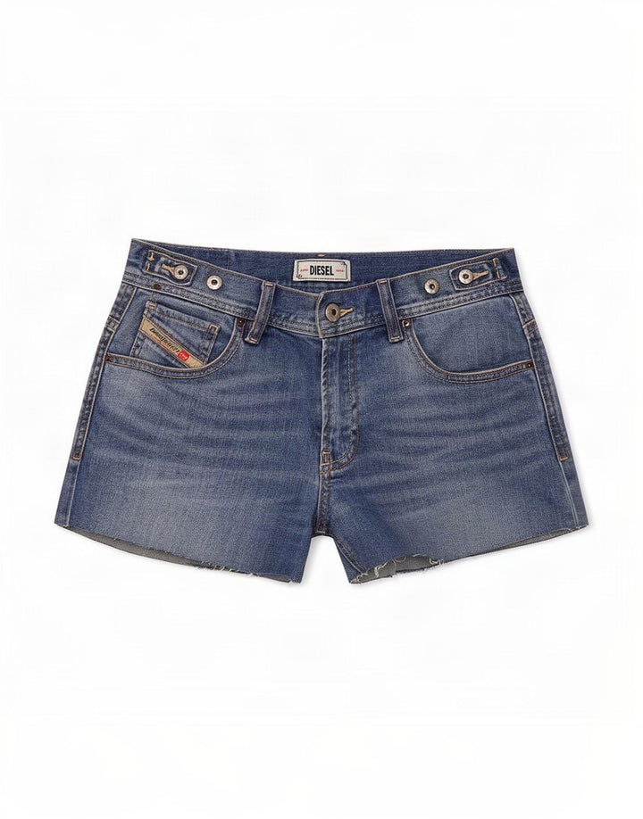 Pantaloncini di jeans da donna Diesel piccoli W26 in cotone blu